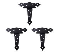 3 Pièces Charnière de Porte en T, Acier, 8 Trous, Design à Axe | Finition Brillante Miroir, Montage à Vis Décalées, Usage Bricolage, Portillon, Table de Caravane