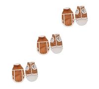 3 Pièces Chiffon Chaud pour Manteau Noir Manteau de de Compagnie Veste Polaire Dog Coat Dog Clothes Manteaux Veste pour Animaux de Compagnie Tissu de de fête SUPVOX