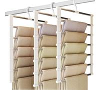 3 Pièces Cintres Pantalons, Cintres à Pantalons Peu Encombrants, Cintre Pantalon Pliable, Crochet pivotant à 360°, pour Foulards, Jupes, Cravates, Draps