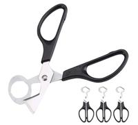 3 Pièces Ciseaux à Œufs en Acier Inoxydable, Coupe-coquilles Noir | Poignée Courbée ABS, Surface Mate Antidérapante, Coupe Nette sans Fragments, pour Œufs de Caille