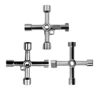 3 Pièces Clé En Métal Argenté Clé, Outil Multifonction 4-En-1, Clé Solide Et Durable, Réutilisable, Clés De Compteur.