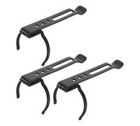 3 Pièces Clip de Lampe Torche en Métal Noir pour Poche et Ceinture | Fixation Détachable, Construction Fer Robuste, pour Électriciens et Interventions, Usage Atelier et Extérieur