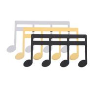 3 Pièces Clip de Partition Musicale en Fer, Note Créative | Surface Lisse, Ouverture Facile, Lot de Trois Couleurs Or Argenté Noir
