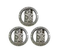 3 Pièces Clips De Badge en Métal, Clips D'Insignes De Visière De Voiture, Clips D'Insignes Polyvalents, Badges Ronds Créatifs, Petit Cadeau Amusant pour Les Catholiques.