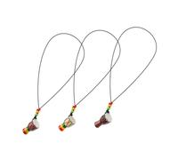 3 Pièces Collier Pendentif Tambour Africain de Bijoux pour Hommes Accessoire Culturel Unique pour Clés et Sacs