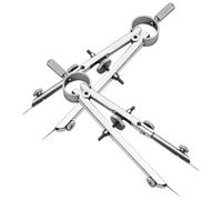 3 Pièces Compas à Ressort Compact en Métal pour Tracés Précis | Réglage 1 à 40mm, Prise Confortable, Argenté, Enseignants et Designers, Dessin Fiable