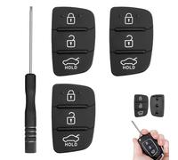 3 Pièces Coque e Voiture en Caoutchouc, Boitier Clé Remplacement à 3 Boutons Compatible avec Hyundai Santa Fe, Tucson, i10, i20, i30, i40, ix20, ix25, ix30, ix35, Souple pour Télécommande