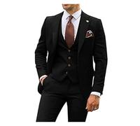 3 pièces Costumes for Hommes Coupe ajustée marié Smoking de Mariage Homme garçons d'honneur Costume fête Formelle mâle(Black,Tailor Made)