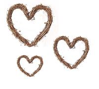 3 pièces Couronne de Noël rétro Rotin Coeur Couronnes Couronne Rustique Décoration Jardin Maison de Cuisine Décoration