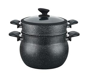 3 Pièces Couscous Marmite 12L Robot Cuiseur à Vapeur Couscous Ø26cm Congélateur Coffre Légumes Vapeur Induction Mantykocher