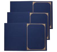 3 Pièces Couverture de Certificat, Bords Arrondis | Présentation Soignée, Protège les Documents, pour Certificats de Citoyenneté et Plaques de Récompense