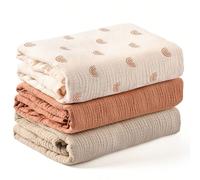 3 pièces Couvertures matelassées pour bébé, couverture de voiture de bébé contre le vent, couverture de naissance pour la nurserie, la salle d'accouchement, enveloppe pour nouveau-né 120X100CM (Pour C