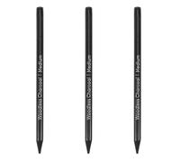 3 Pièces Crayons à Dessin au Charbon Noir pour Esquisse et Ombrage | Kit Compact de Trois Pièces, Contrôle des Tons, pour Portraits et Études Animales