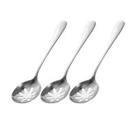 3 Pièces Cuillère de Service Ajourée en Acier Inoxydable | Réutilisable, Facile à Nettoyer, Égouttage Rapide des Liquides, Style Simple et Élégant, Couleur Argenté