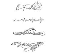 3 Pièces D'Autocollants De Tatouage De Jus De Lettre De Petite Image De Dauphin À Base De Plantes Imperméable À L'Eau Simulation Durable Semi-Permanent