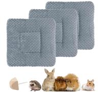3 pièces de 30 x 30 cm pour cochons d'Inde et lapin, tapis doux pour lapins, chauffés, tapis pour petits animaux, lapin, hamster, gris, 1 pierre molaire