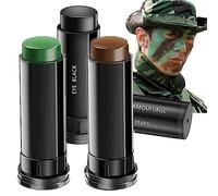 3 PièCes De Camouflage Kit De Peinture Visage, Kit De Peinture Faciale De Couleurs D’ArméE Et Camouflage Pour Le Visage Stylo Tactique, Maquillage Bodypainting (Noir, Brun, Vert)