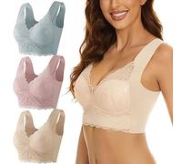 3 pièces de désintoxication lymphatique façonnant et puissant levage et élimination latérale du sein soutien-gorge d'amélioration du sein for les femmes ( Color : Grey+Pink+Skin , Size : 4XL )