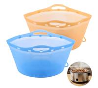 3 pièces de doublures pour slow cooker, inserts réutilisables en silicone pour mijoteuse ovale ou ronde de 8 pintes, compatibles avec Crock-Pot, étanches et lavables au lave-vaisselle
