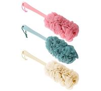 3 Pièces De La Brosse De Baignade En Longueur, À Longue Étale, Époux Arrière, Éponge Sur Un Bar, Bains De Pommettes De Douche (Cyan, Beige, Rose).