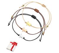 3 pièces de l'ange gardien Bracelet de la chance, BFF amitié bracelets Tissu A serrer Bracelet ange porte-bonheur Cadeau pour adolescents Filles Femmes Meilleure amie Baptême Communion Anniversaire