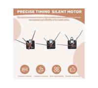 3 PièCes de MéCanisme de Mouvement D'Horloge à Quartz avec 3 Types D'Aiguilles D'Horloge en Bois de Noyer Accessoires D'Horloge pour la RéParation