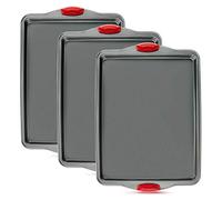 3 pièces de moules antiadhésifs de Boxiki Kitchen. Plateau de cuisson en acier au carbone sans toxines et à rebords, résistant aux