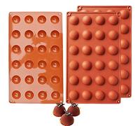 3 pièces de moules en silicone, Moule Forme Demi-Sphères 24 Cavités, Moule Silicone Chocolat pour boule de chocolat, gâteau, gelée, pudding, savon fait maison (Diamètre 2.9 cm)