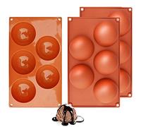 3 pièces de moules en silicone, Moule Forme Demi-Sphères 5 Cavités, Moule Silicone Chocolat pour boule de chocolat, gâteau, gelée, pudding, savon fait maison (Diamètre 8 cm)