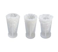 3 Pièces De Noël Bougie Moule 3d Diy Silicone Bougie Moule Résine Moulage Moule Noël Pins Savon Moule Blanc