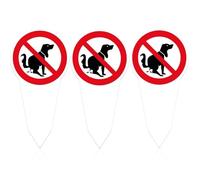 3 pièces de panneau enfichable Pas de toilettes pour chiens ici !, panneau chien crottepanneau en PVC avec piquet de terre, poteau d'avertissement d'interdiction de toilettes pour chiens