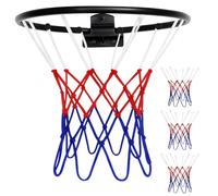 3 pièces de petit filet de basketball, filet de remplacement de basketball, filet de remplacement de mini panier de basket, pour paniers de 20-26 cm, filet de basketball tricolore pour sports
