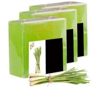 3 pièces de savon à la citronnelle 100 g de savon naturel à la citronnelle pour les humains, barre nettoyante la biologique pour le corps et la peau du visage, essentiels indispensables