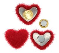 3 Pièces Décoration D’ongles Cœur 3d Rouge en Kit Manucure DIY | Ornement Amovible, Forme Cœur, Accessoire de Nail Art Décoratif, Fournitures Beauté pour Manucure