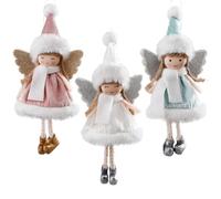 3 Pièces Décoration de Noël Suspendu Ange Poupée en Peluche Pendentif de Poupée d'ange de Noël Ange de Noel Mignonne Pendentif Poupée Ange Arbre Noël Décoration Suspension pour Sapin de Noël