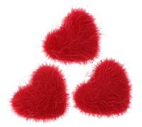 3 Pièces Décoration D'ongles Beauté Cœur 3d Rouge en Tissu | Accessoire de Manucure Diy, Forme Cœur Détachable, Ornement Rouge en Tissu, pour Création Personnelle