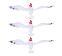 3 Pièces Décoration Gonflable Mouette Blanche en PVC pour Fête | Léger, Portable, Gonflage et Dégonflage Faciles, Usage pour Soirée Plage, Bassin, Décor Événementiel