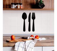 3 Pièces Décoration Murale En Bois Fourchette Cuillère Et Couteau,Cuisine D’Art Suspendue Décor Murale,Plaque Suspendue De Cuisine En Bois Rustique Pour Cuisine Salle À Dîner Maison Art Décoration ( C