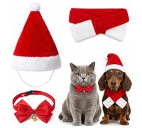 3 Pièces Deguisement Chien Noel : Chapeau Écharpe Et Nœud Festif | Tissu Doux. Ce Deguisement Noel Chien Est Idéal Pour Les Photos, Offrant Confort Et Style Festif À Votre Animal.