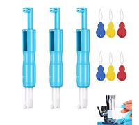 3 Pièces d'Enfile-Aiguille Pour Machine à Coudre, Enfileur Automatique, Insert d'Aide à l'Enfilage d'Aiguille Fixe (Bleu)