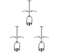 3 pièces Dénoyauteur Manuel de Dattes Rouges en Acier Inoxydable argenté | Ressort Automatique, Design Ergonomique, pour Dattes Sèches ou Humides, Rangement Facile, Maison