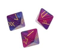 3 Pièces Dés Runiques Acrylique 8 Côtés Polyédriques Dés Astrologiques Constellation Jeu De Divination Accessoire Facile