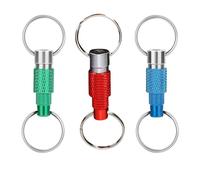 3 Pièces Détachables Porte-Clés, Porte-Clés à Dégagement Rapide avec Double Anneau Fendu Crochets, Porte-clés double fente en métal pour Porte-Clés de Voiture Accessoires