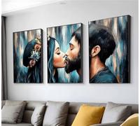 3 Pièces Diamond Painting Abstrait Couple(2) Diamond Painting Adulte, DIY Point de Croix Broderie Diamant Kit Comple, Loisirs Créatifs Adultes Cristal Art Set,Tableau Decoration Murale 60x90cm t9n-188
