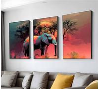 3 Pièces Diamond Painting Abstrait Éléphant Diamond Painting Adulte, DIY Point de Croix Broderie Diamant Kit Comple, Loisirs Créatifs Adultes Cristal Art Set, Tableau Decoration Murale 50x75cm t9n-426