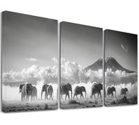 3 Pièces Diamond Painting Éléphant 40x50 cm Kit Broderie Diamant, Kit de Peinture Diamant Adulte Afrique, Diamond Painting Adulte pour Loisirs Créatifs Adultes, pour Decoration Murale, Cadeaux, K-31