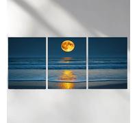 3 Pièces Diamond Painting Lune 40x60cm, Carré Tableau Diamant Océan, DIY Peinture Diamant Kit Complet Art en Cristal pour Décoration murale Maison a-447
