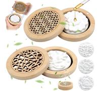 3 Pièces Diffuseur D'huiles Essentielles Pierre avec 2 Boîte à Parfum en Bois, Galet Diffuseur Huile Essentielle pour Chambre, Salle de Bain, Bureau