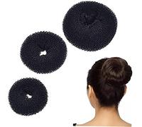 3 Pièces Donut Maker Bun Coiffure Outil Bricolage Bague en Forme de Pain Maker pour Chignon Cheveux Comprend Grandes, Moyennes et Petites (Noir)