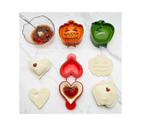 3 Pieces Dough Presser Pie Molds, Party Potluck Hand Pie Molds, Fall Apple Pumpkin and Heart Shapes Mini Pocket Pie Maker